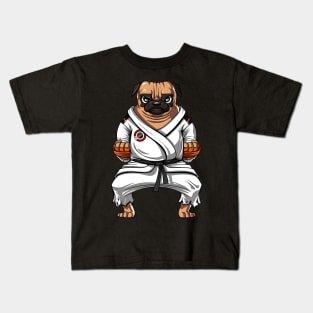 Pug Dog Karate Kids T-Shirt